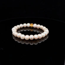 Load image into Gallery viewer, 18K Gold Money Bag Lucky Charm White Pearl 6-7mm x 6-8mm
