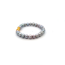 Load image into Gallery viewer, 24K Gold Piyao Pixiu Bracelet Freshwater Gray Pearls
