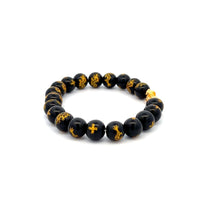 Load image into Gallery viewer, 18K Gold Dragon Pixiu Piyao Lucky Charm Bracelet Gemstones Black Agate Dragon 7.5-8mm - Rafant
