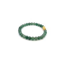 Load image into Gallery viewer, 18K Gold Pixiu Piyao Lucky Charm Bracelet Natural Aventurine Gemstones 6mm
