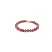 Load image into Gallery viewer, 18K Gold Pixiu Piyao Lucky Charm Bracelet Natural Red Jasper Gemstones 6mm
