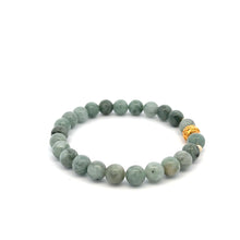 Load image into Gallery viewer, 18K Gold Money Ball Lucky Charm Beads Bracelet Gemstones Natural Burmese Jade 6mm - Rafant
