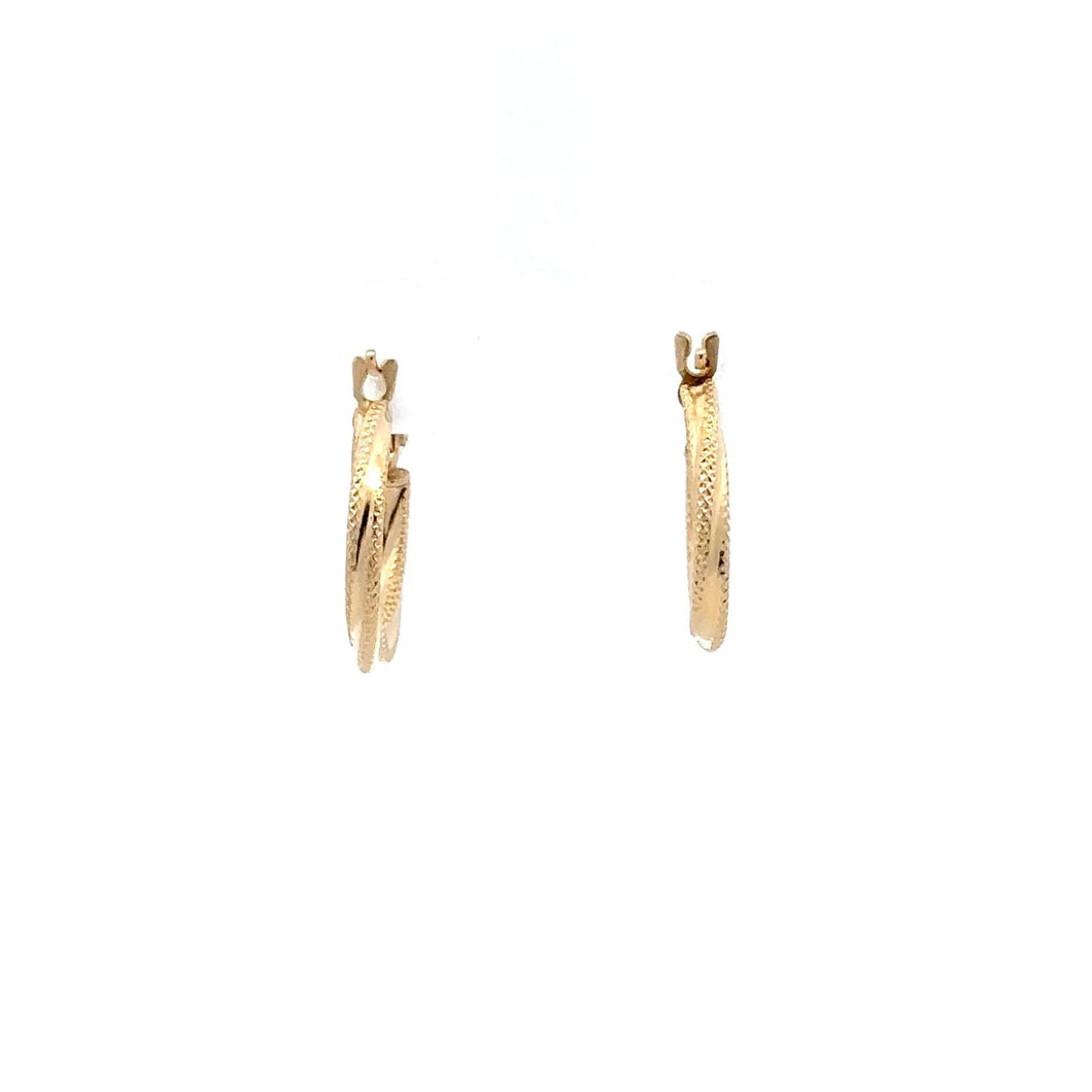 18K Gold Earrings Hoops Small 0.82 grams - Rafant