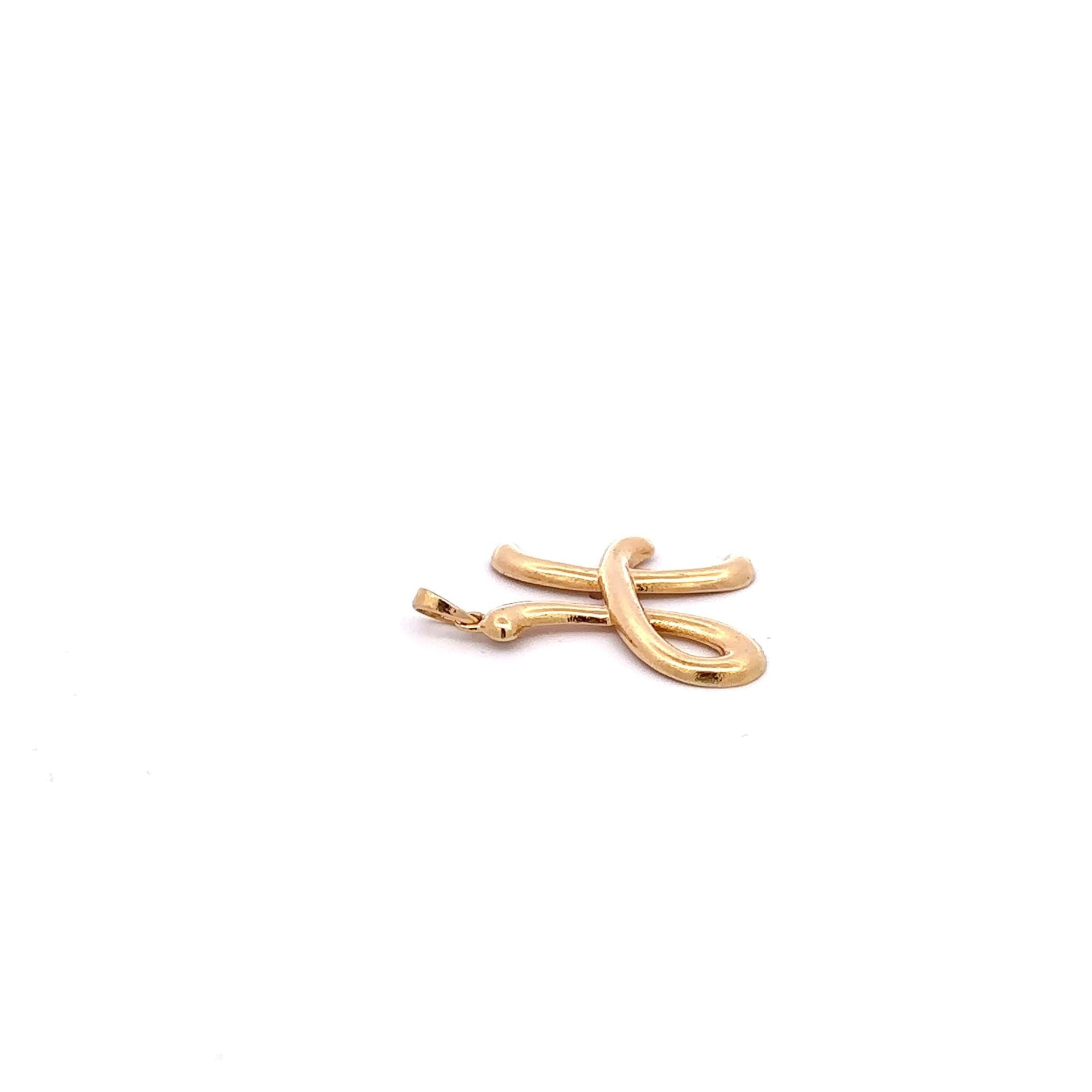 18K Gold Pendant Letter H Initial 2.08 grams - Rafant