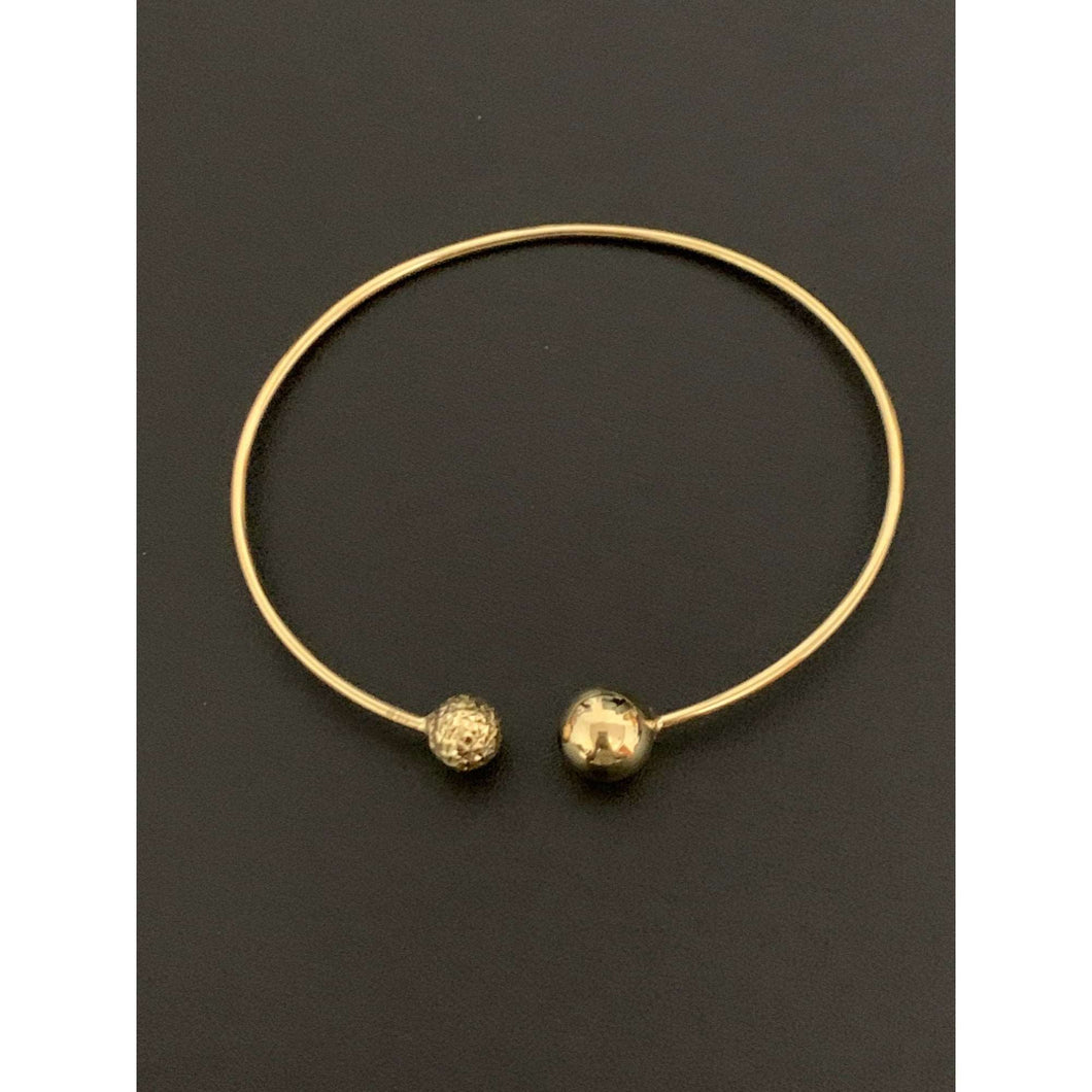 18K Gold Bracelet Bangle Balls Oval 2.88 grams Size 6.5 inches