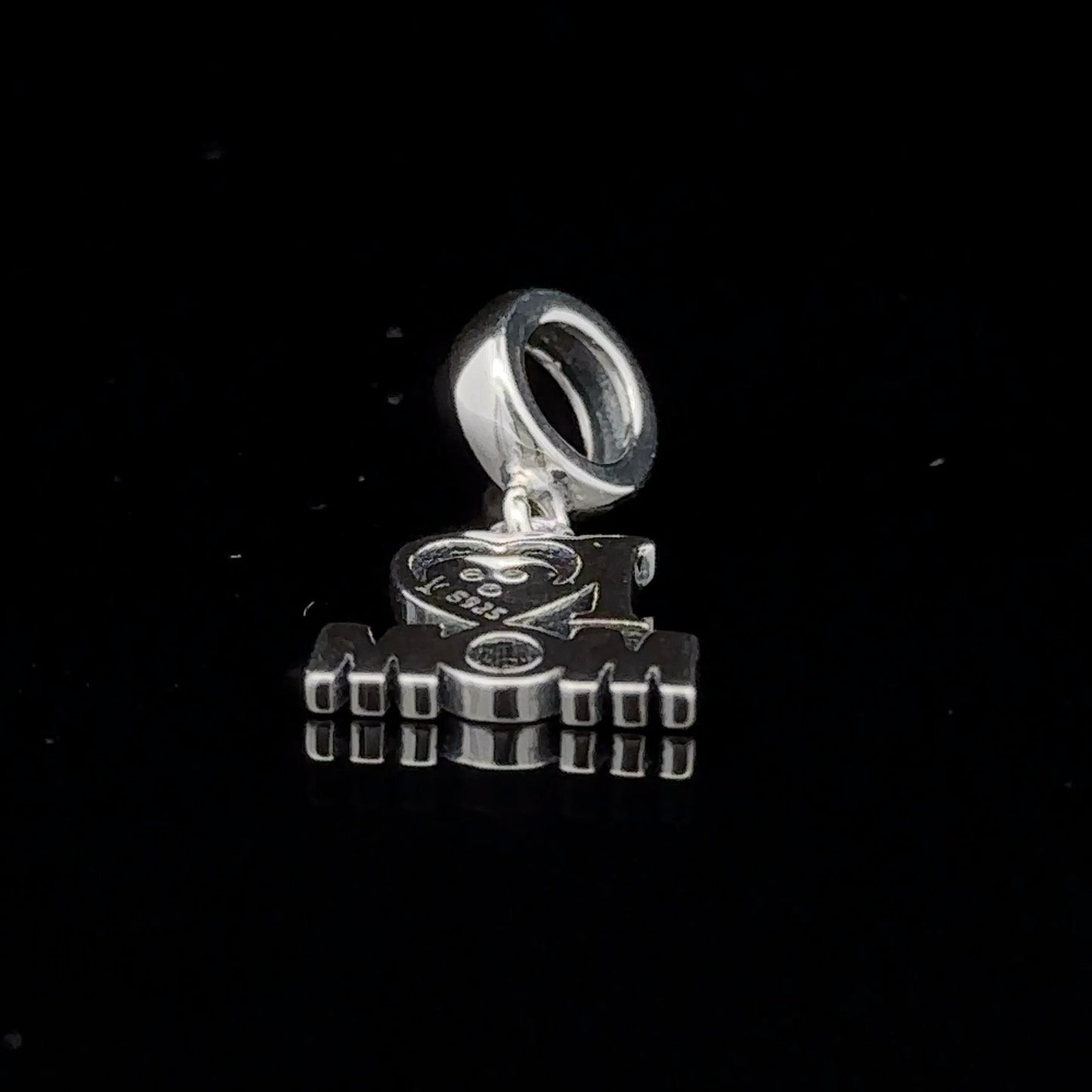 925 Sterling Silver Charm Bead Heart MOM Pink For Charm Bracelet Necklace - Rafant