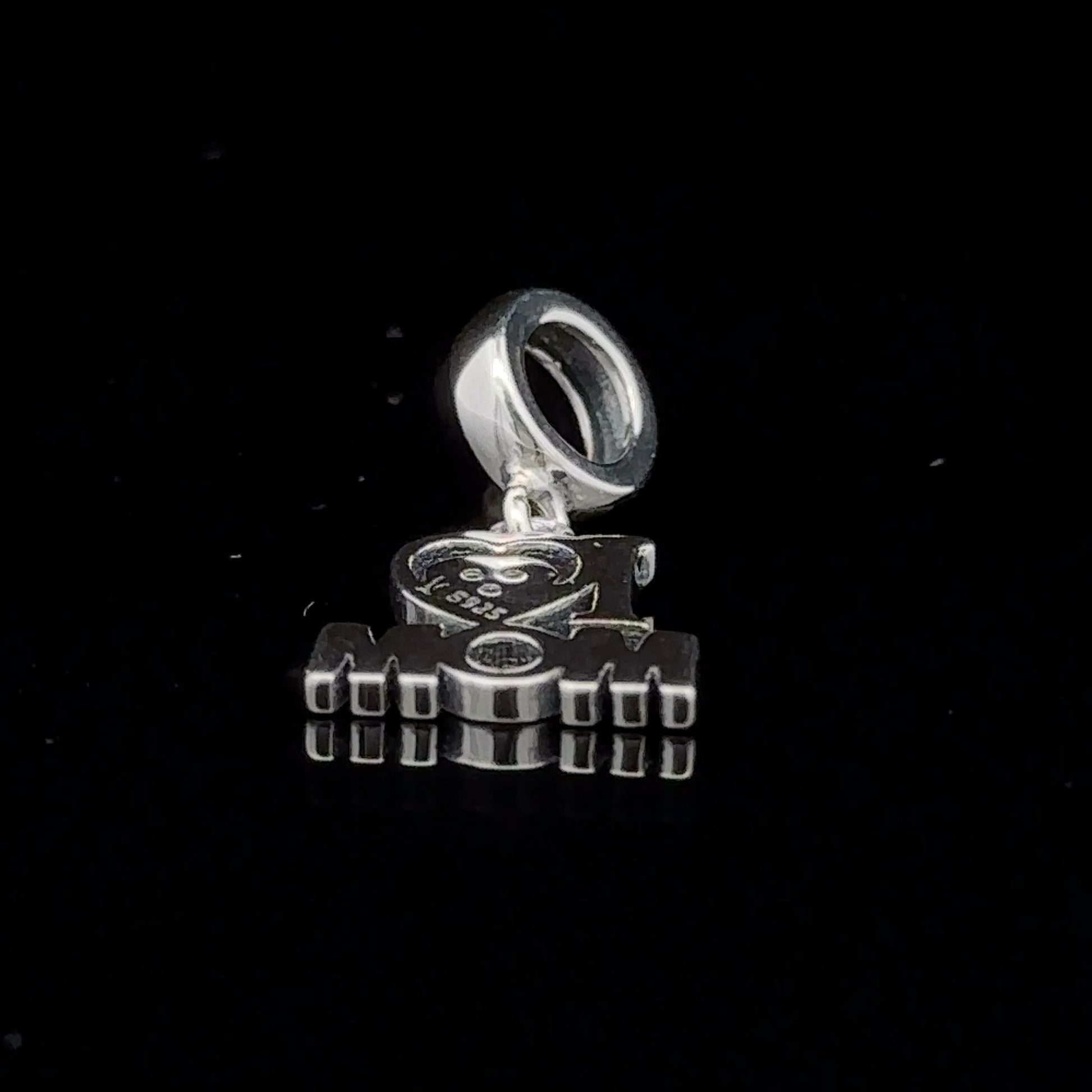 925 Sterling Silver Charm Bead Heart MOM Pink For Charm Bracelet Necklace - Rafant