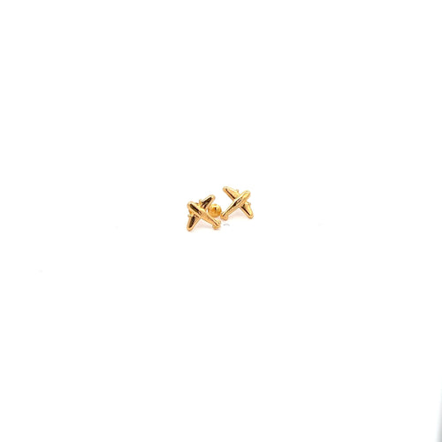 18K Gold Earrings Screw Type Airplane - Rafant