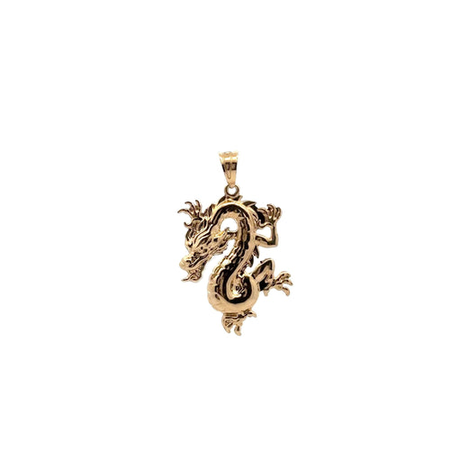 18K Gold Pendant Lucky Dragon Large 1.4 grams - Rafant