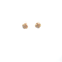 Load image into Gallery viewer, 18K Gold Earrings Stud Knot Small Tricolor - Rafant

