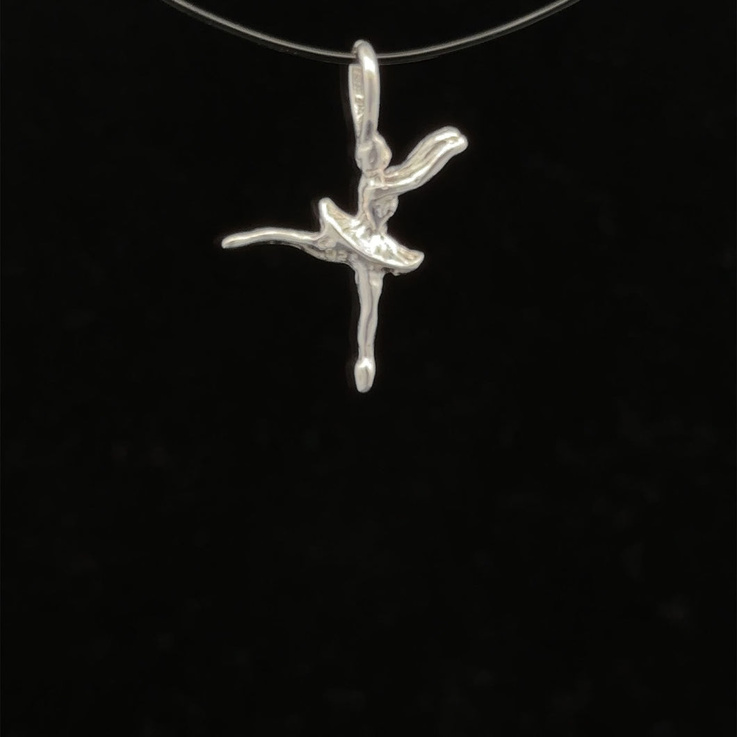 925 Sterling Silver Pendant Charm Ballerina