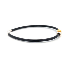 Load image into Gallery viewer, 18K Gold Money Bag Leather Cord Bracelet with 925 Sterling Silver Clasp and Stopper Beads Size 7.5&quot; - Rafant

