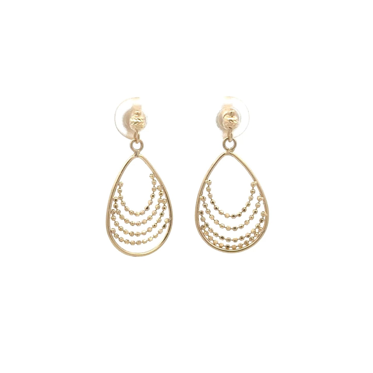 18K Gold Earrings Dangling Earrings 2.17 grams - Rafant
