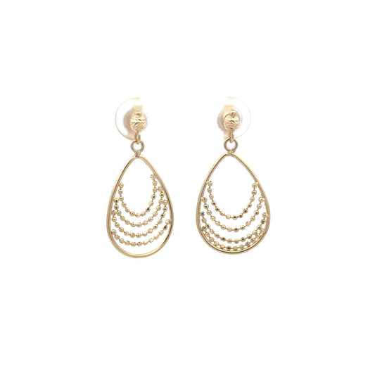 18K Gold Earrings Dangling Earrings 2.17 grams - Rafant