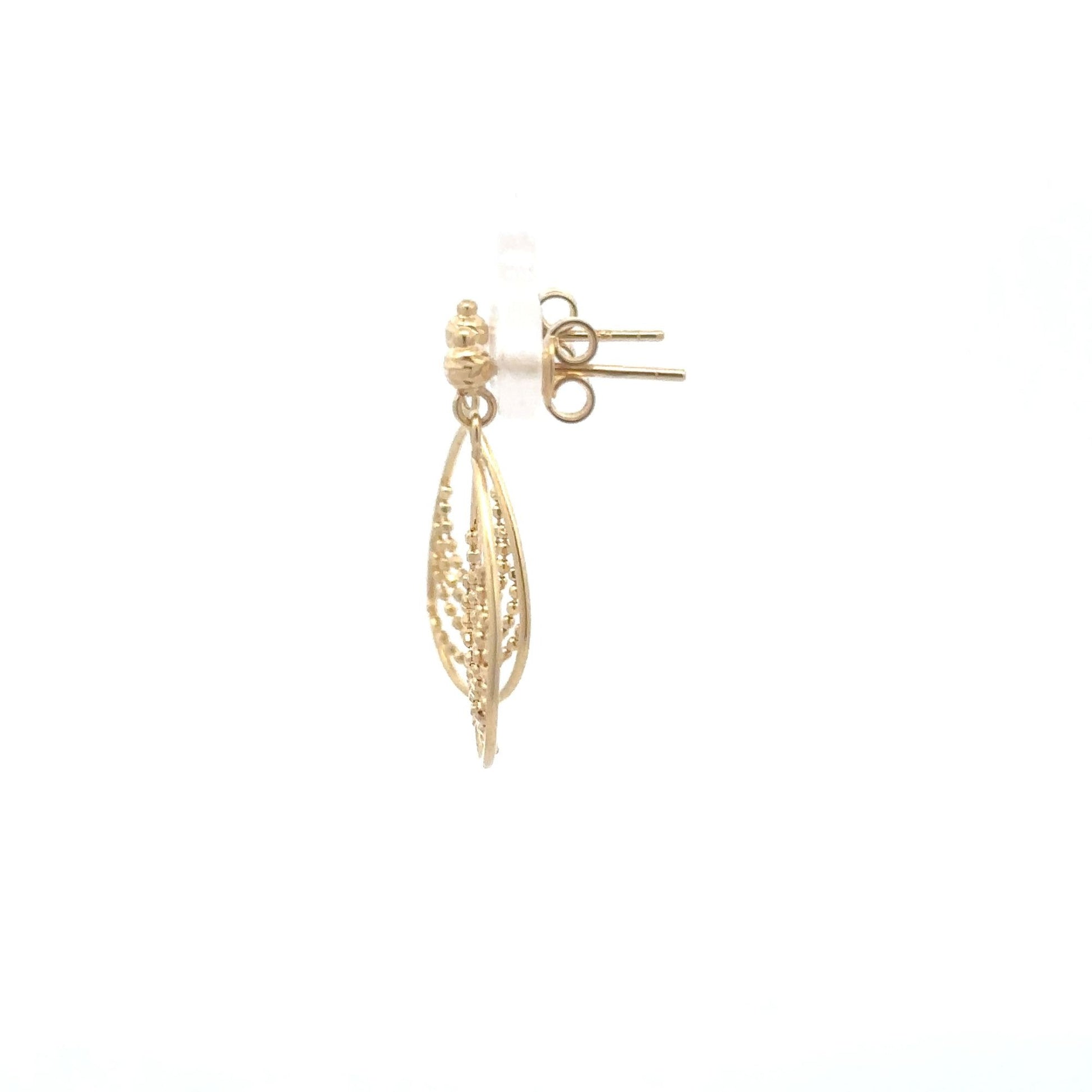 18K Gold Earrings Dangling Earrings 2.17 grams - Rafant