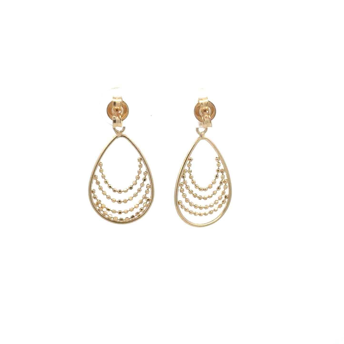 18K Gold Earrings Dangling Earrings 2.17 grams - Rafant