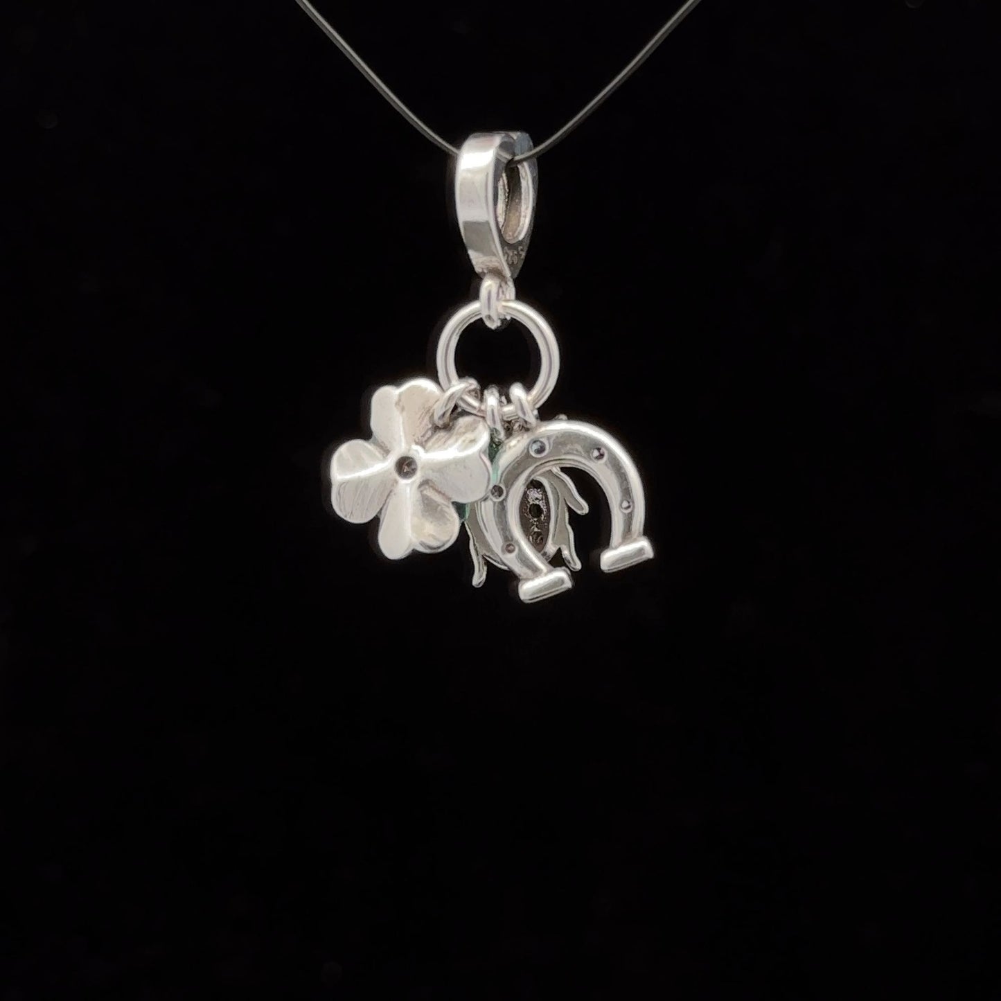925 Sterling Silver Charm Bead Insect Beetle Horseshoe Flower For Charm Bracelet Necklace - Rafant