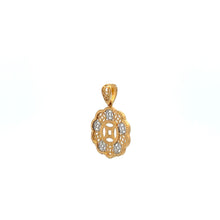 Load image into Gallery viewer, 18K Gold Pendant  Good Fortune Coin White Yellow Gold 2.14 grams - Rafant
