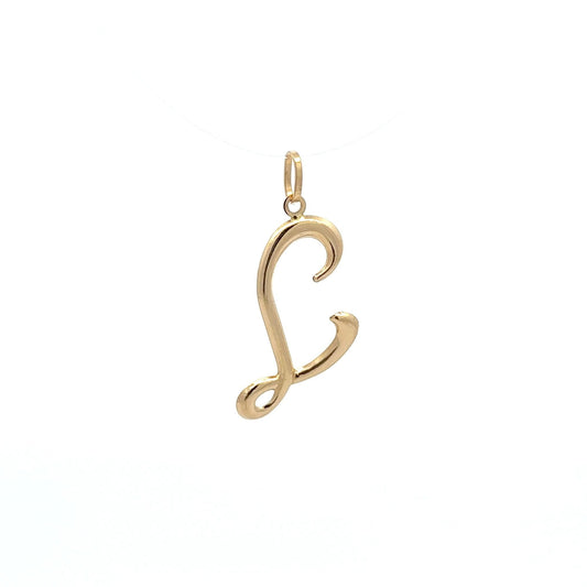 18K Gold Pendant Letter L Not a Back to Back Design 1.37 grams - Rafant