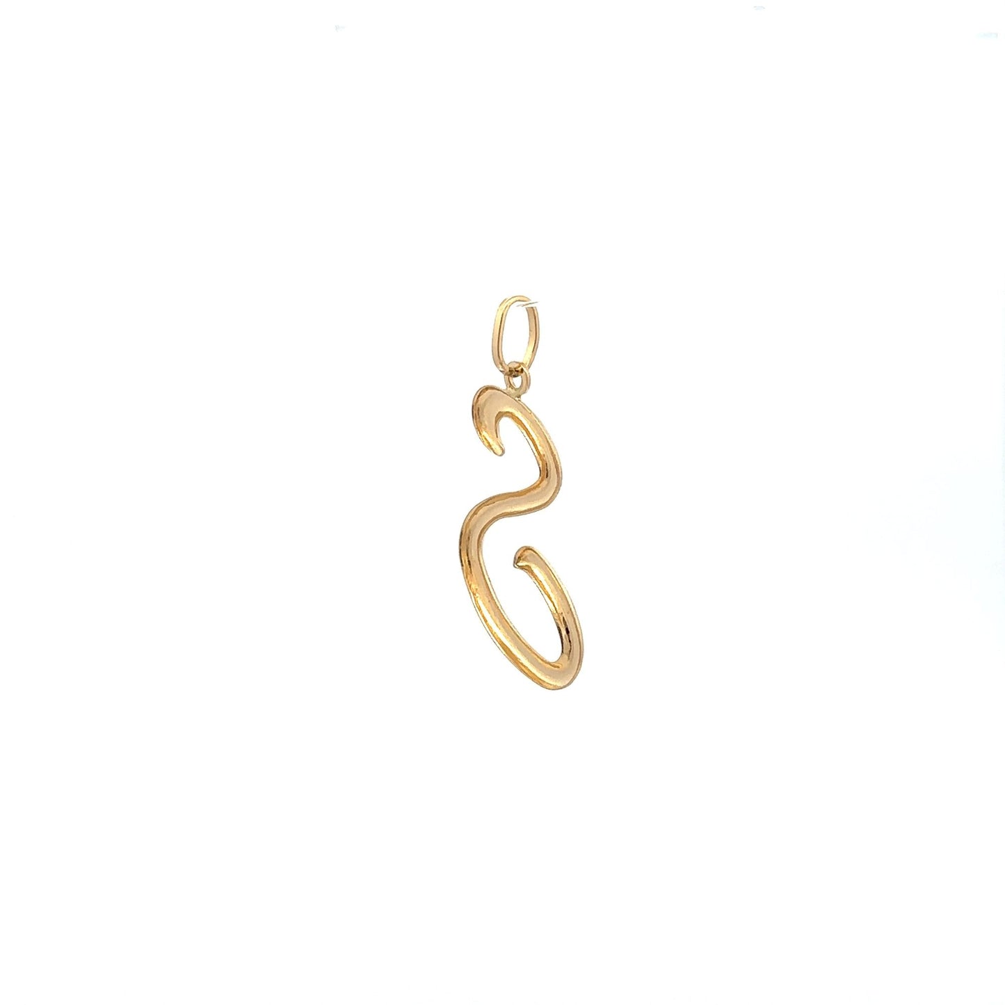 18K Gold Pendant Letter Initial S - Rafant