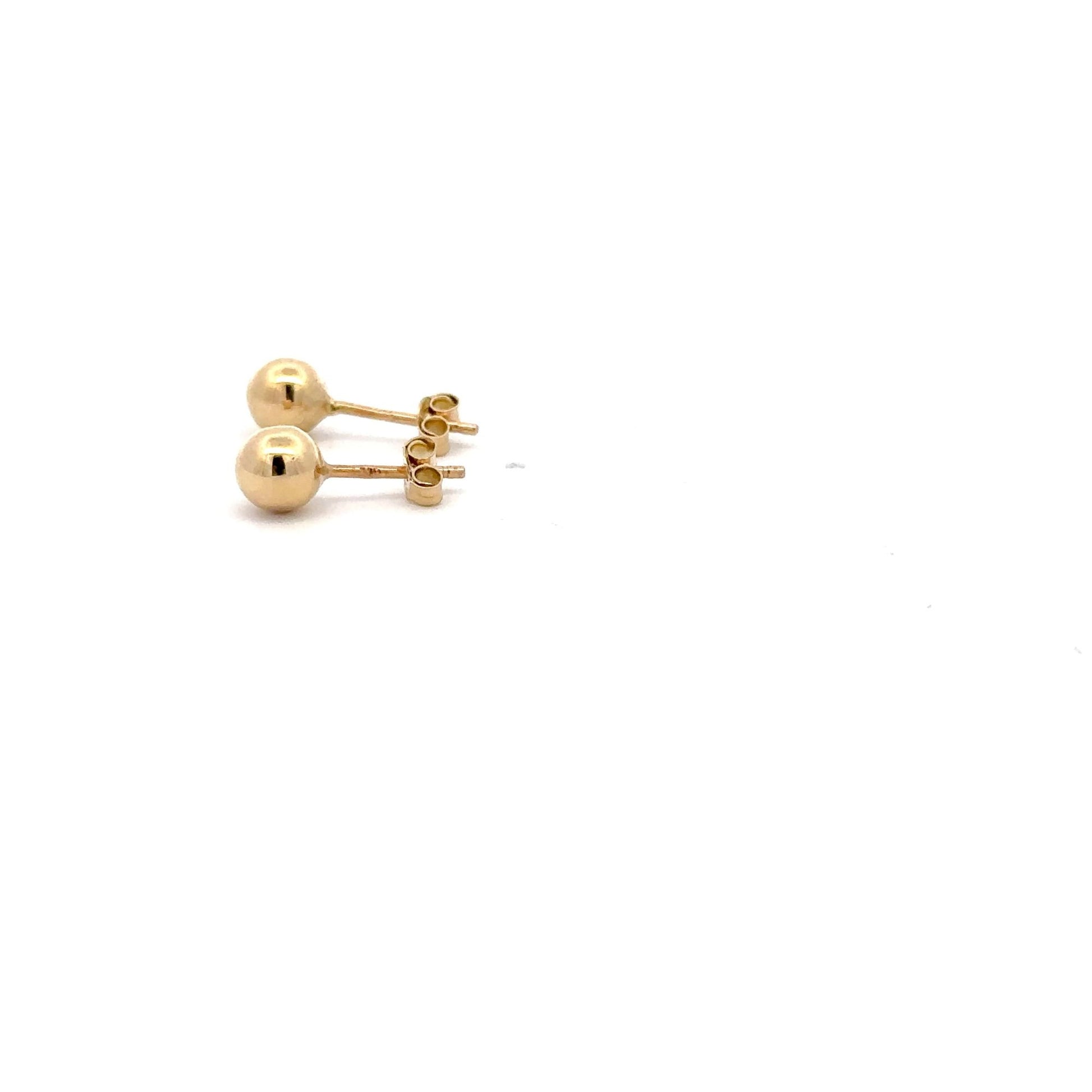 18K Gold Stud Earrings Ball - Rafant