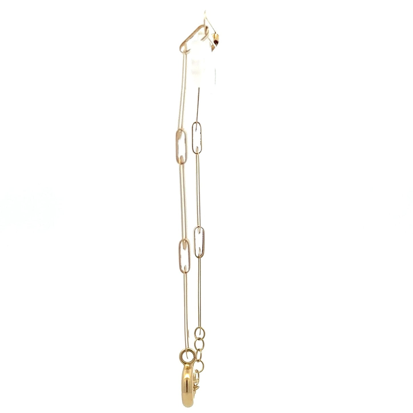 18K Gold Bracelet Paperclip 6.5 inches  2.84 grams - Rafant