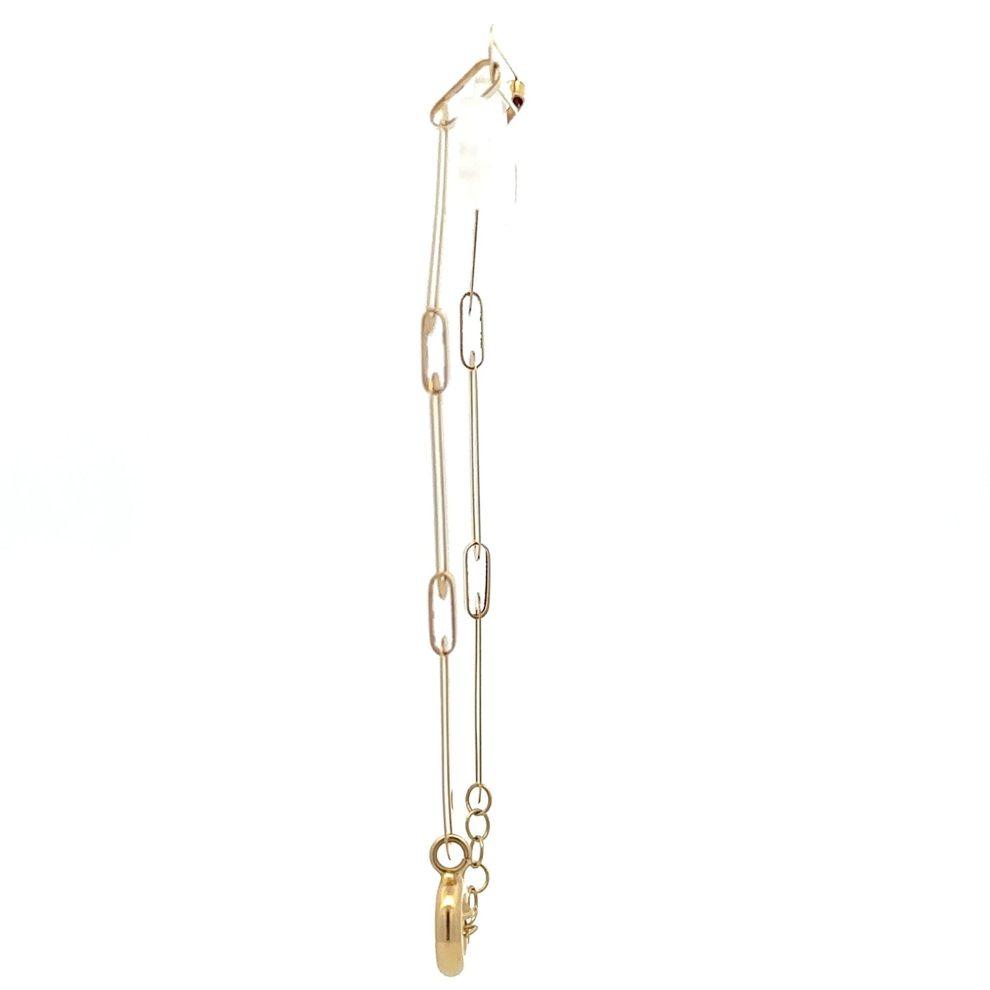 18K Gold Bracelet Paperclip 6.5 inches  2.84 grams - Rafant