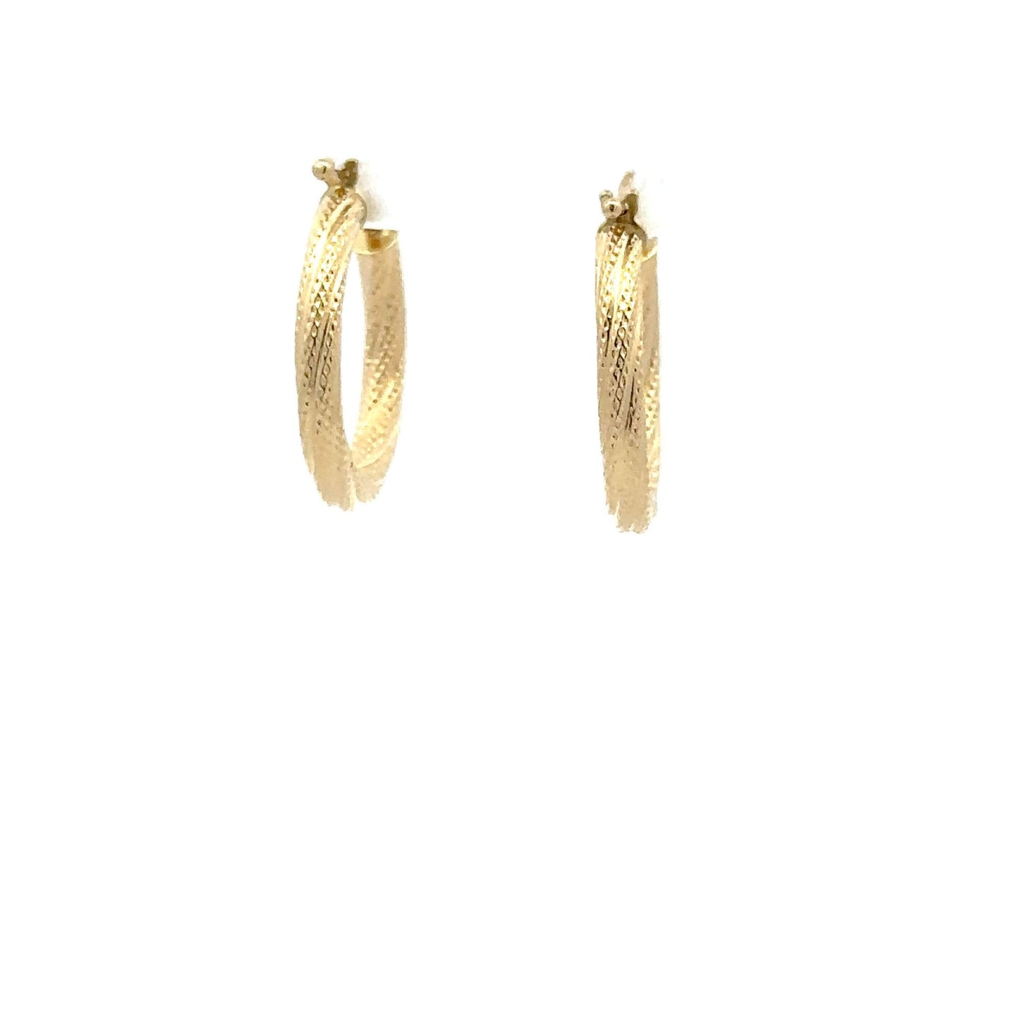 18K Yellow Gold Earrings Hoops 1.63 grams - Rafant