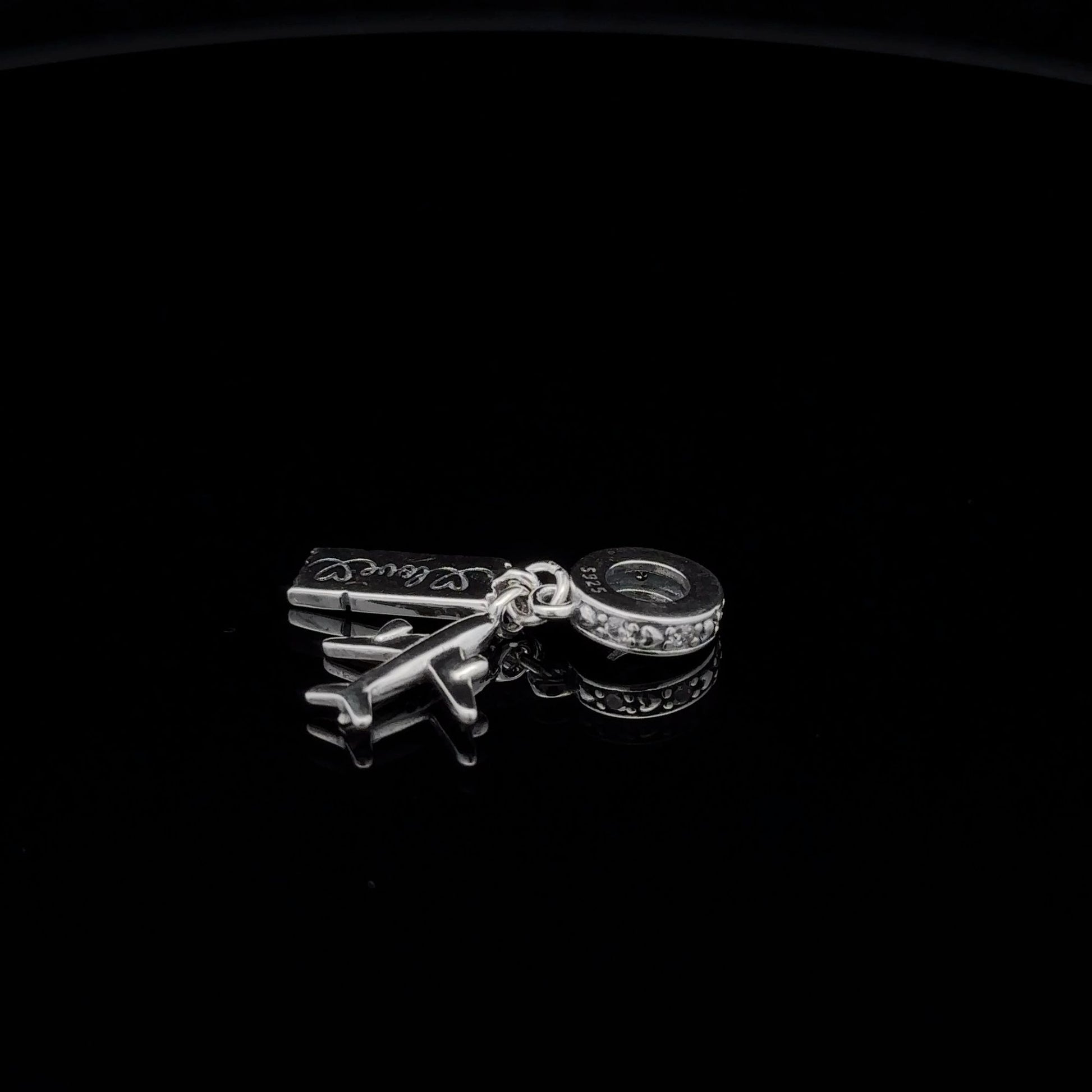 925 Sterling Silver Charm Bead Plane Ticket Travel For Charm Bracelet Necklace - Rafant