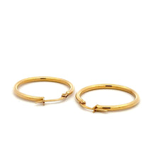 Load image into Gallery viewer, 18K Gold Earrings Hoops Polished 1.48 grams - Rafant
