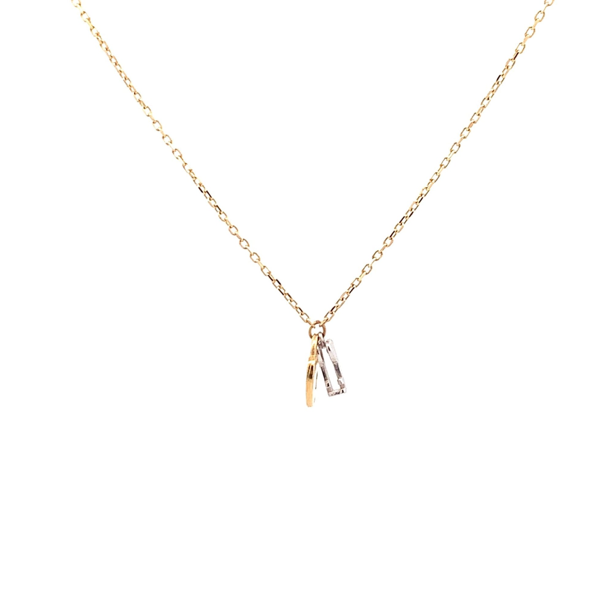 18K Gold Two Tone Gold Bracelet Charms Size 7.5 inches - Rafant