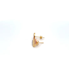 Load image into Gallery viewer, 18K Gold Stud Earrings Heart Tricolor 1.32 grams
