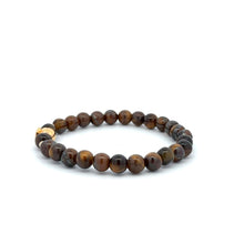 Load image into Gallery viewer, 18K Gold Money Bag Lucky Charm Beads Bracelet Gemstones Tiger&#39;s Eye 6mm - Rafant
