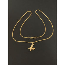 Load image into Gallery viewer, 18K Gold Necklace Chain 18 inches Twisted Eagle Bird Pendant 1.72 grams - Rafant
