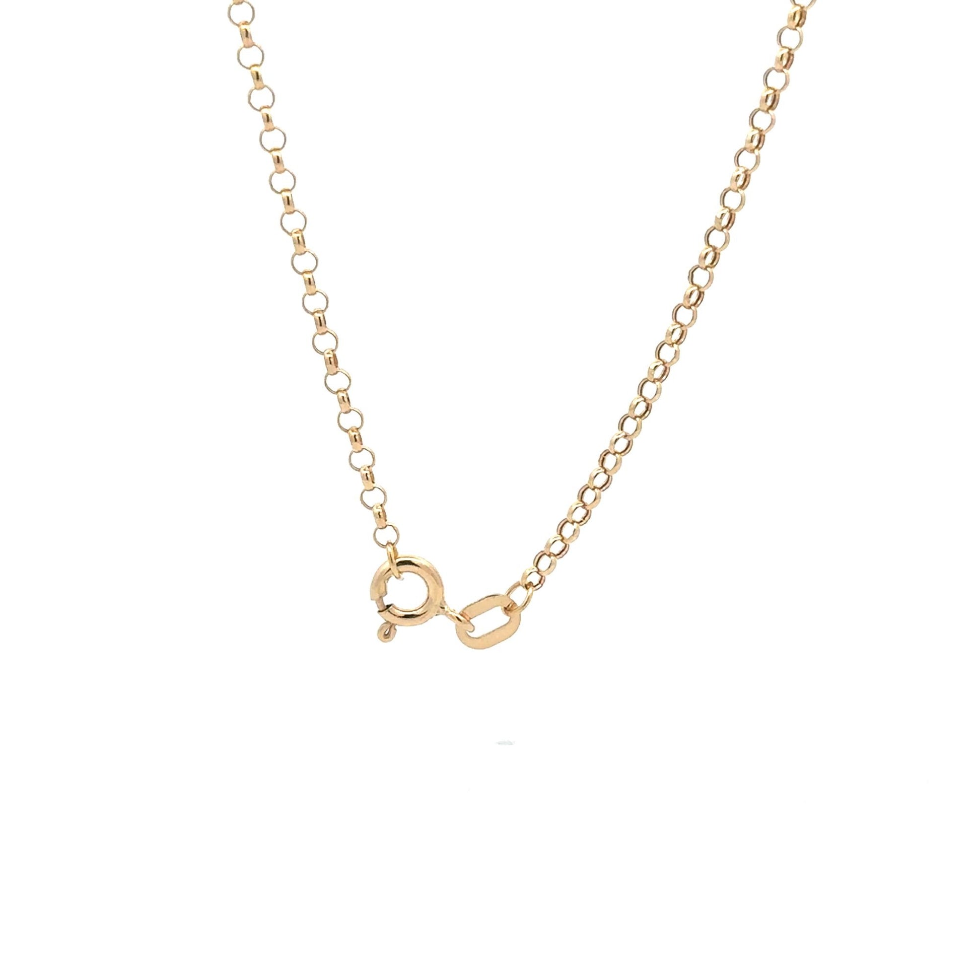 18K Gold Necklace Rolo Chain 19.5" Butterfly Pendant 2.90 grams - Rafant