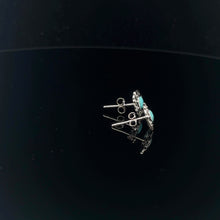 Load image into Gallery viewer, 925 Sterling Silver Stud Earrings Genuine Turquoise Oxidized
