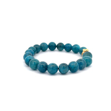 Load image into Gallery viewer, 18K Gold Money Bag Lucky Charm Beads Bracelet Gemstones Apatite 8mm - Rafant
