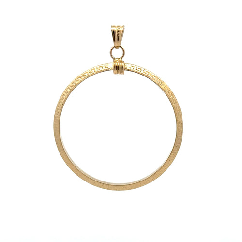 18K Gold Pendant Round Circle Large 1.22 grams - Rafant