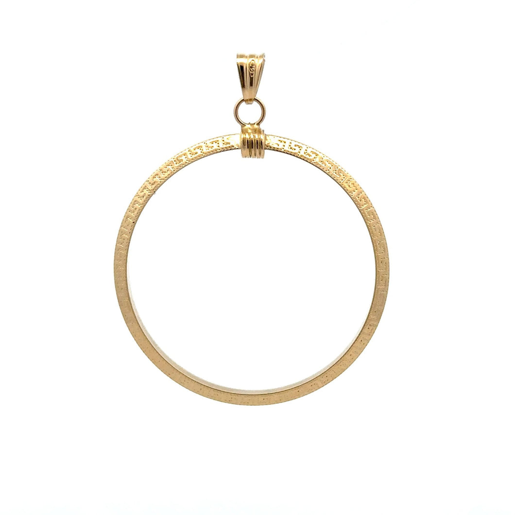 18K Gold Pendant Round Circle Large 1.22 grams - Rafant