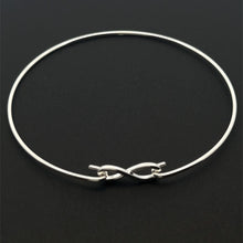 Load image into Gallery viewer, 925 Sterling Silver Interchangeable Hook Bangle, Modular, Infinity Connector, Build Your Own Custom Jewelry Base S6.5 - S7"
