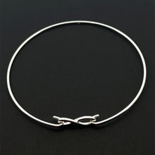 Load image into Gallery viewer, 925 Sterling Silver Interchangeable Hook Bangle, Modular, Infinity Connector, Build Your Own Custom Jewelry Base S6.5 - S7"
