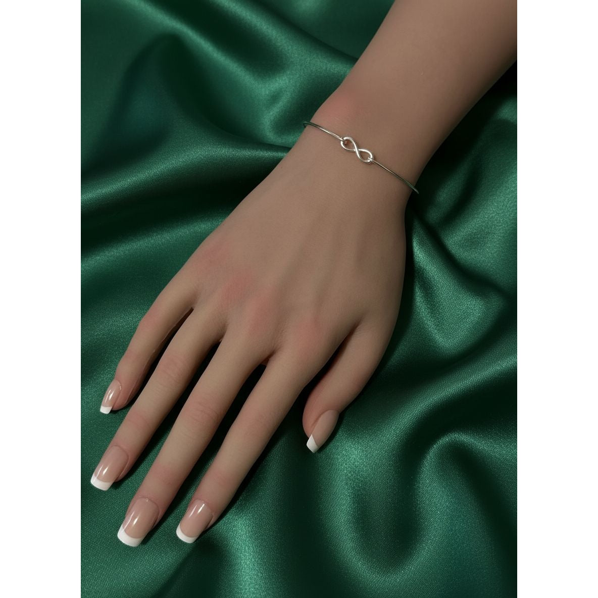 925 Sterling Silver Interchangeable Hook Bangle, Modular, Infinity Connector, Build Your Own Custom Jewelry Base S6.5 - S7" - Rafant