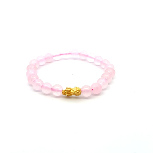 Natural Rose Quartz 8mm Stretchable Bracelet Size 6.75