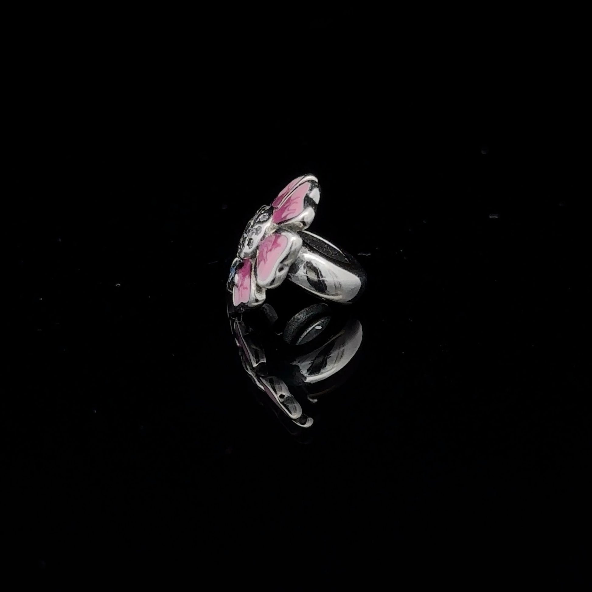 925 Sterling Silver Charm Bead Flower Pink Multicolor For Charm Bracelet Necklace - Rafant