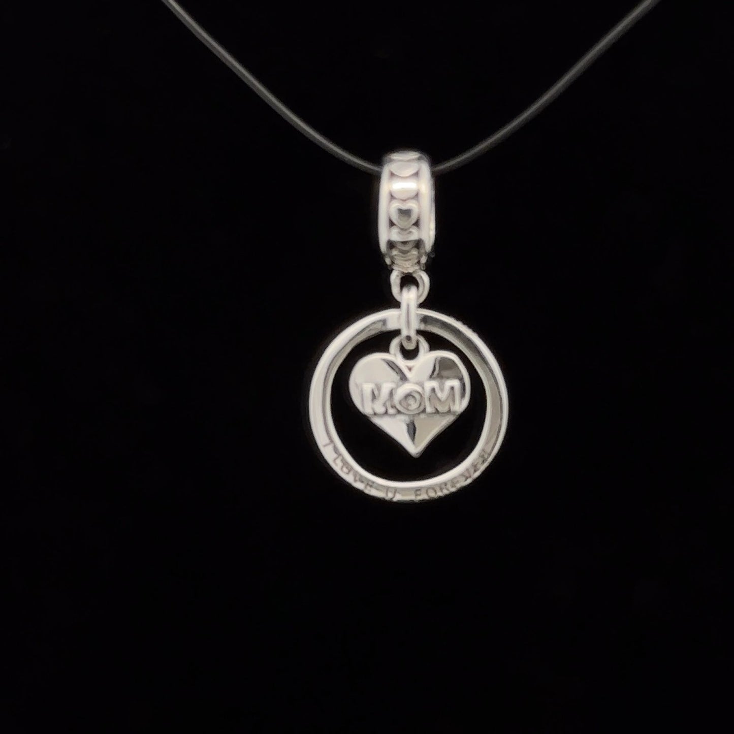 925 Sterling Silver Charm Bead MOM Mother For Charm Bracelet Necklace - Rafant