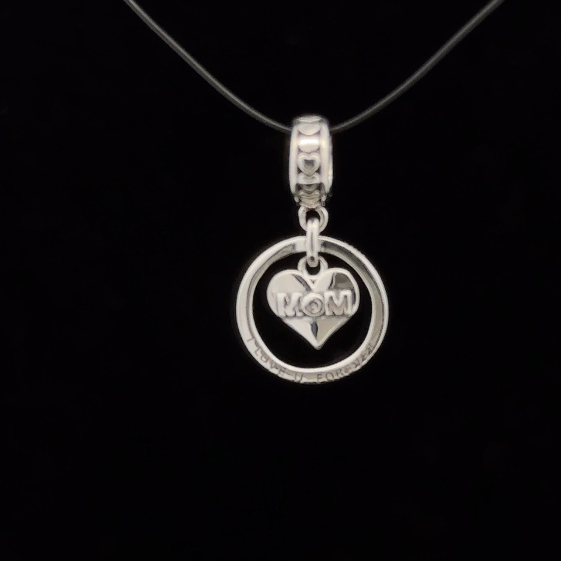 925 Sterling Silver Charm Bead MOM Mother For Charm Bracelet Necklace - Rafant