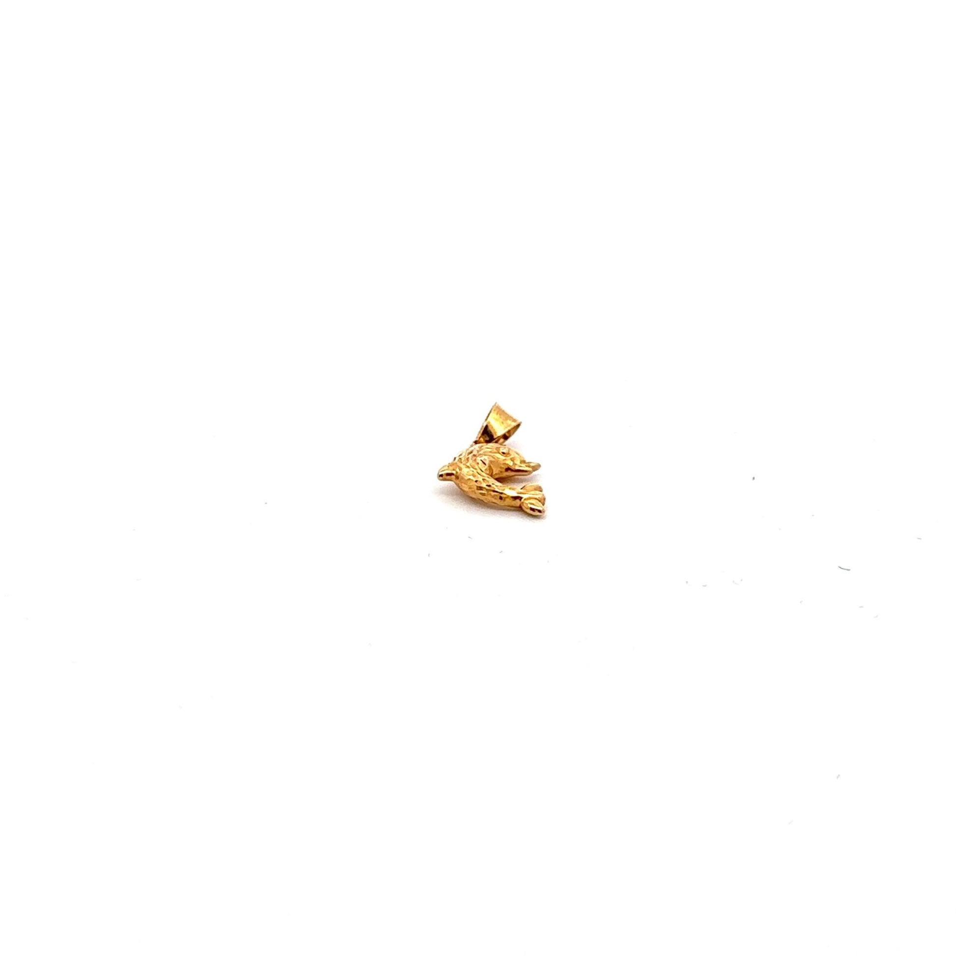 18K Gold Pendant Charm Dolphin 0.53 grams - Rafant