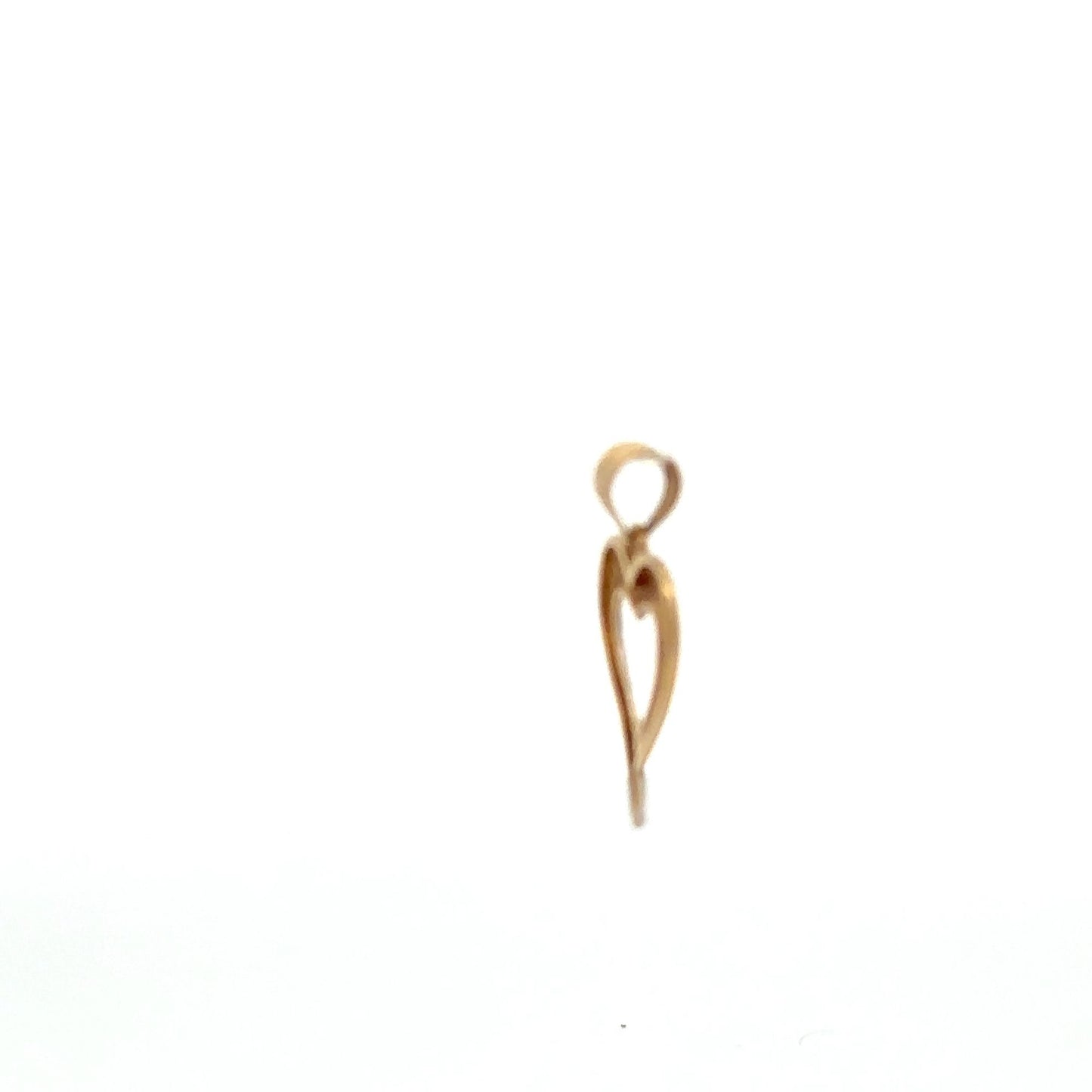 18K Gold Pendant Heart Two Tone White Yellow Gold 1.02 grams - Rafant