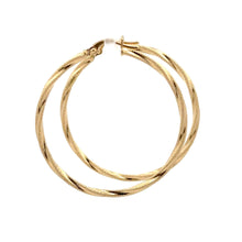 Load image into Gallery viewer, 18K Gold Earrings Hoops Spiral 1.92 grams Large - Rafant
