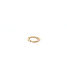 Load image into Gallery viewer, 18K Gold Earring Hoop Oval Spiral textured One Piece Only - Rafant
